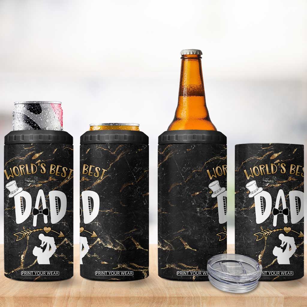 Father's Day Gift For Dad 4 in 1 Can Cooler Tumbler World's Best Dad Daddy TB10 Print Your Wear