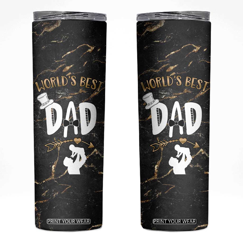 Father's Day Gift For Dad Skinny Tumbler World's Best Dad Daddy TB10 Black Print Your Wear