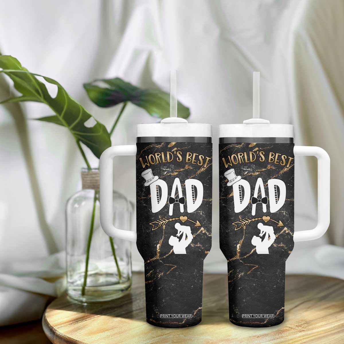 Father's Day Gift For Dad Tumbler With Handle World's Best Dad Daddy TB10 Print Your Wear