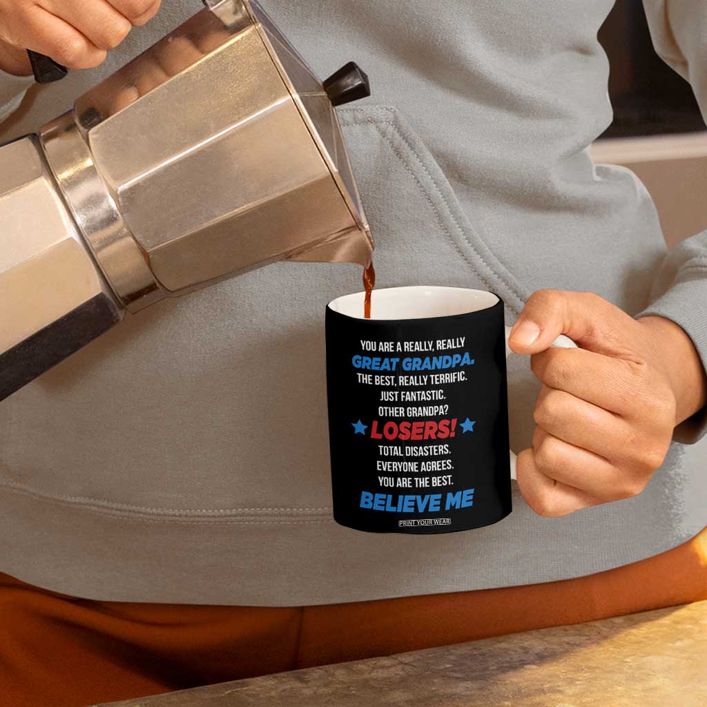 Best Grandpa Ever Coffee Mug Gifts for Grandfather New Grandfather Granddad Eagle US Flag TB10 Print Your Wear