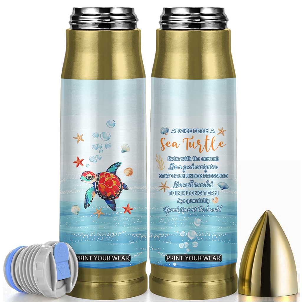 Sea Turtle Gifts Bullet Tumbler Beach Ocean Gifts For Women Turtle Lovers TB10 Blue Print Your Wear