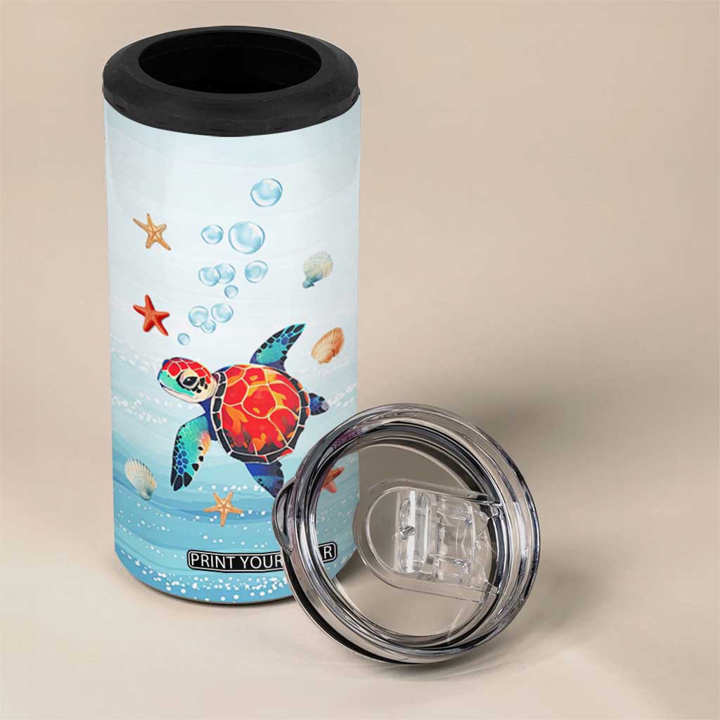 Sea Turtle Gifts 4 in 1 Can Cooler Tumbler Beach Ocean Gifts For Women Turtle Lovers TB10 Print Your Wear