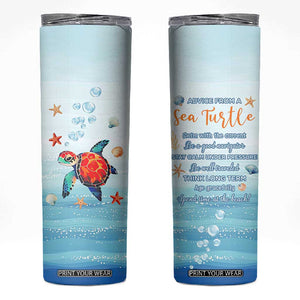 Sea Turtle Gifts Skinny Tumbler Beach Ocean Gifts For Women Turtle Lovers TB10 Blue Print Your Wear