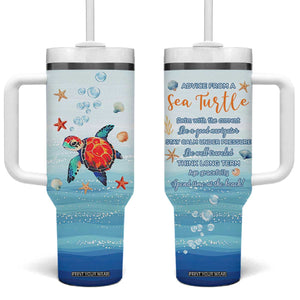 Sea Turtle Gifts Tumbler With Handle Beach Ocean Gifts For Women Turtle Lovers TB10 One Size: 40 oz Blue Print Your Wear