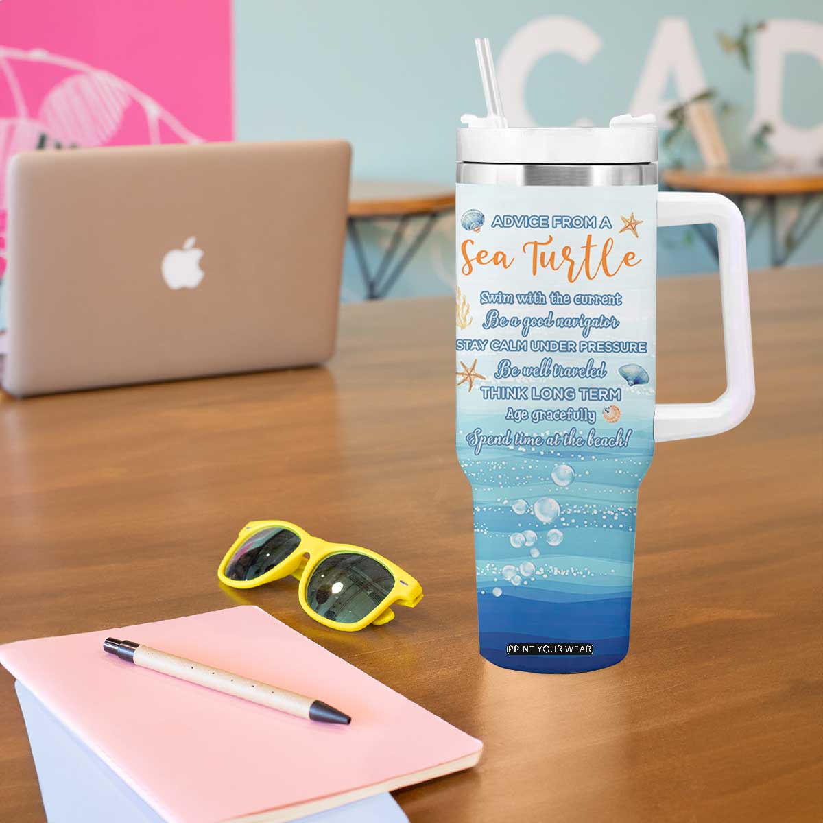Sea Turtle Gifts Tumbler With Handle Beach Ocean Gifts For Women Turtle Lovers TB10 Print Your Wear