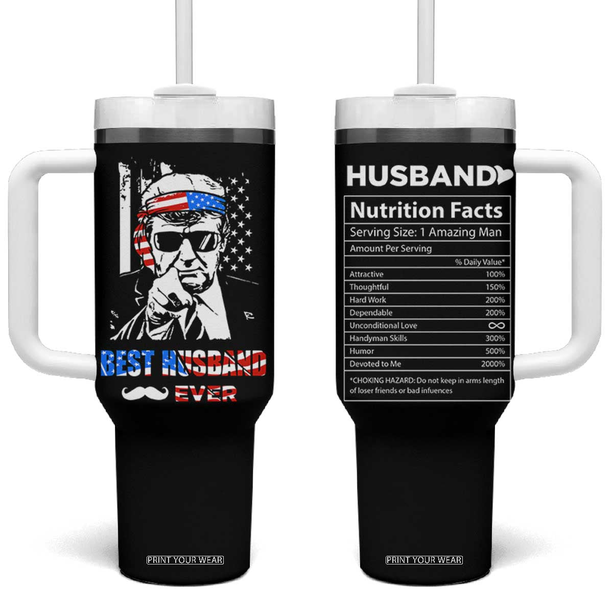 Best Husband Ever Tumbler With Handle Anniversary Gifts For Hubby From Wifey TB10 One Size: 40 oz Black Print Your Wear