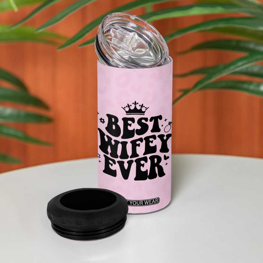 Gifts For Wife from Husband 4 in 1 Can Cooler Tumbler Best Wifey Ever Bride Bachelorette Wedding Gifts TB10 Print Your Wear