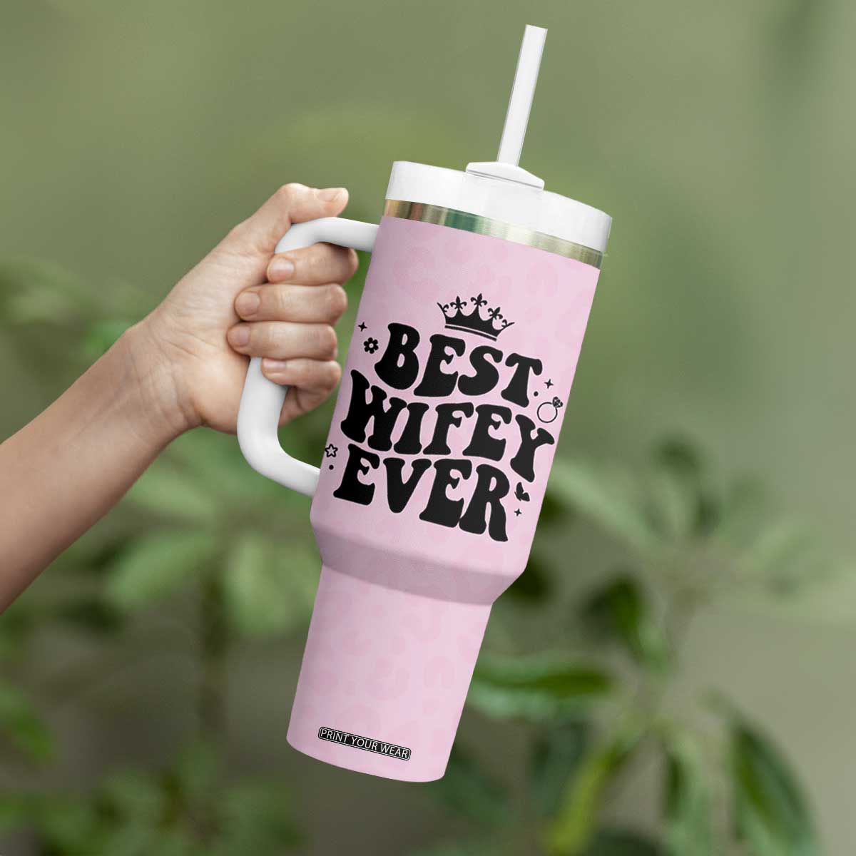 Gifts For Wife from Husband Tumbler With Handle Best Wifey Ever Bride Bachelorette Wedding Gifts TB10 Print Your Wear