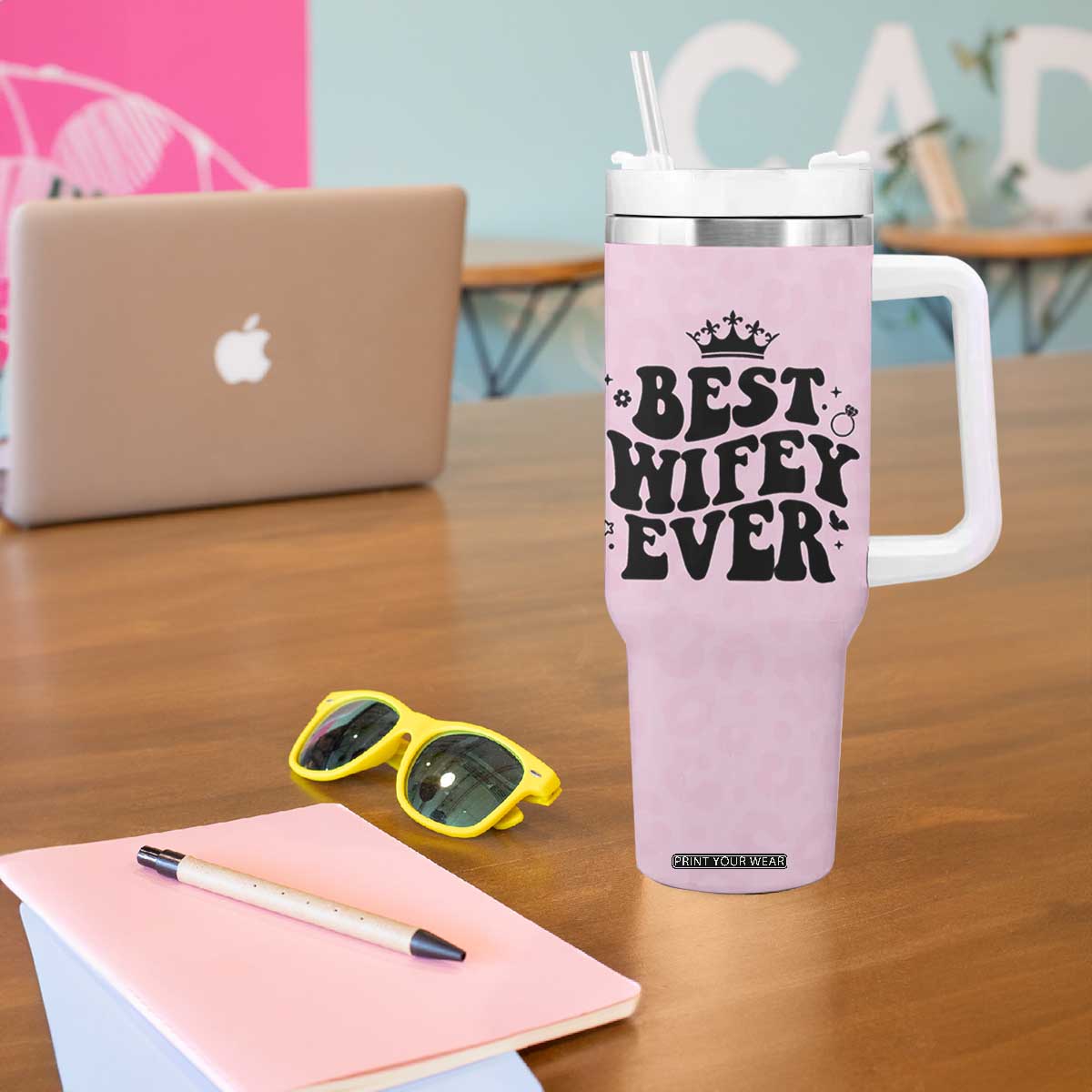 Gifts For Wife from Husband Tumbler With Handle Best Wifey Ever Bride Bachelorette Wedding Gifts TB10 Print Your Wear