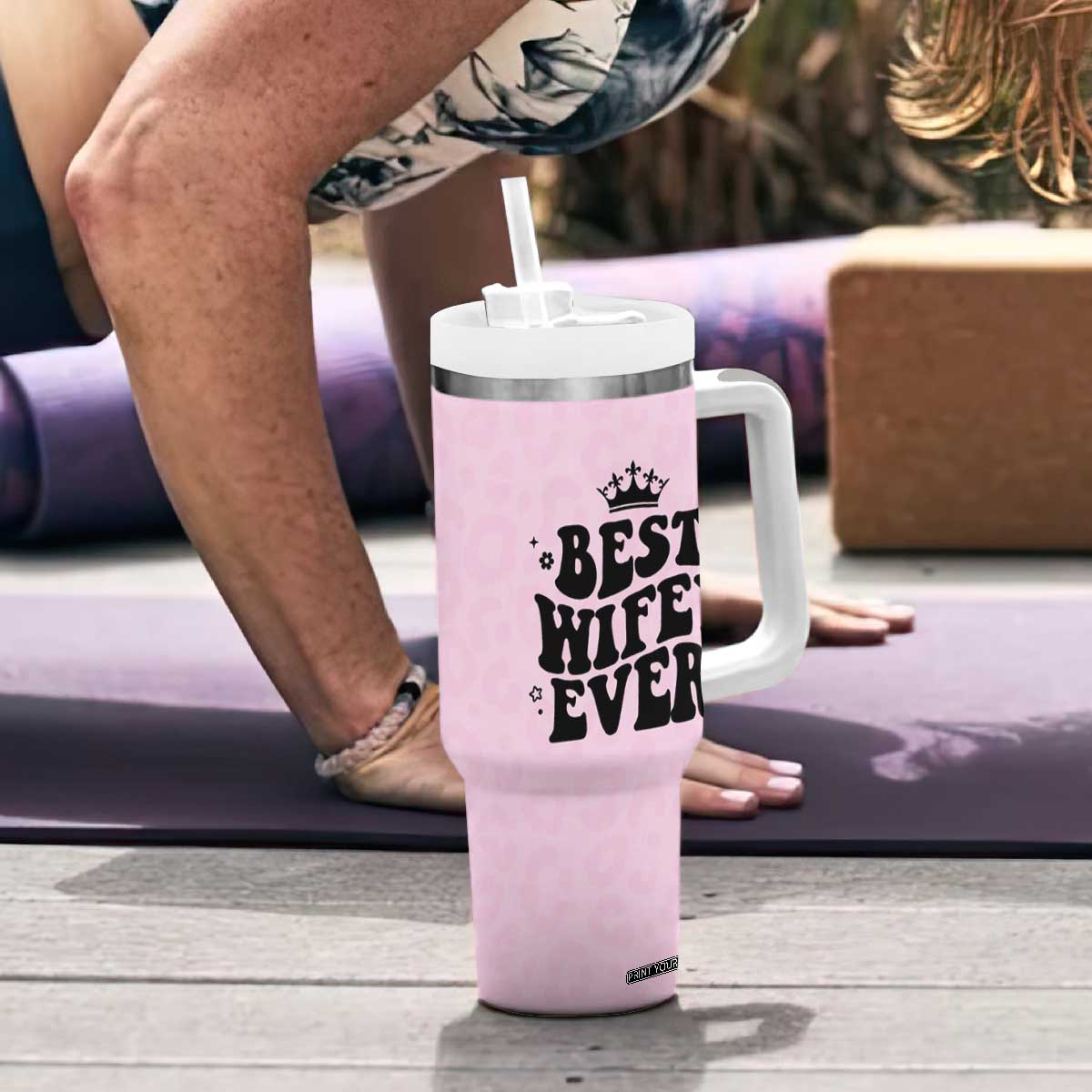 Gifts For Wife from Husband Tumbler With Handle Best Wifey Ever Bride Bachelorette Wedding Gifts TB10 Print Your Wear