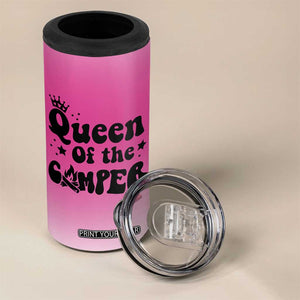 Queen Of The Camper 4 in 1 Can Cooler Tumbler RV Camping Camper Life TB10 Print Your Wear