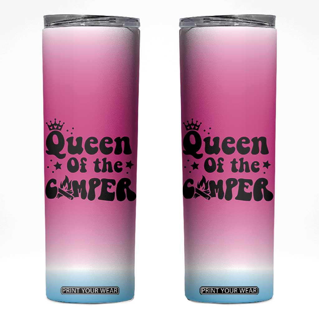 Queen Of The Camper Skinny Tumbler RV Camping Camper Life TB10 Pink Print Your Wear