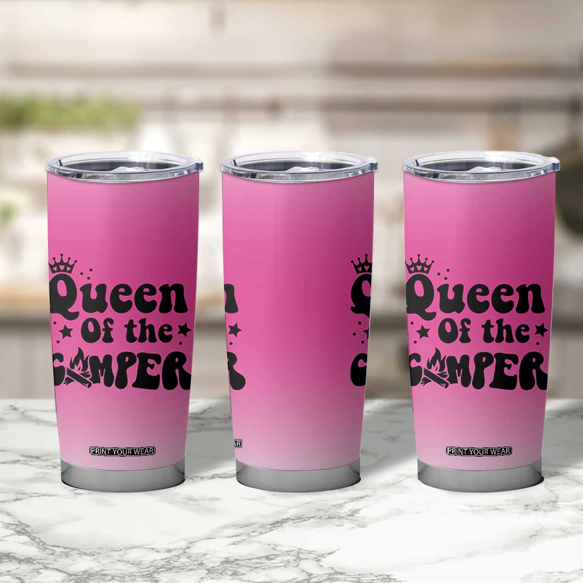 Queen Of The Camper Tumbler Cup RV Camping Camper Life TB10 Print Your Wear