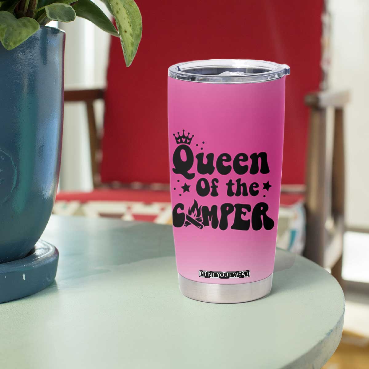 Queen Of The Camper Tumbler Cup RV Camping Camper Life TB10 Print Your Wear