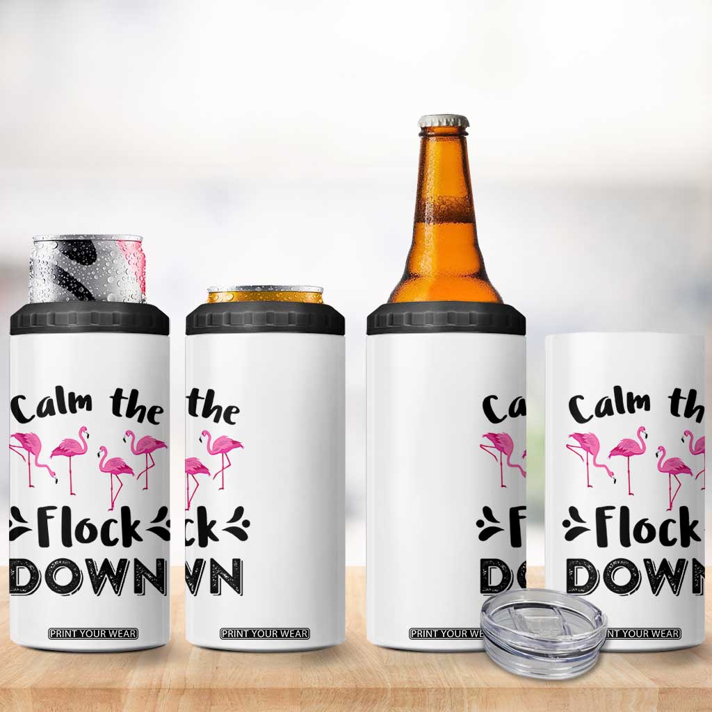 Gifts For Flamingo Lover 4 in 1 Can Cooler Tumbler Cute Animal Lover Gifts For Her TB10 Print Your Wear