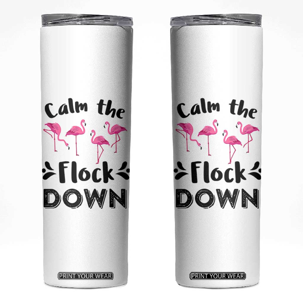Gifts For Flamingo Lover Skinny Tumbler Cute Animal Lover Gifts For Her TB10 White Print Your Wear
