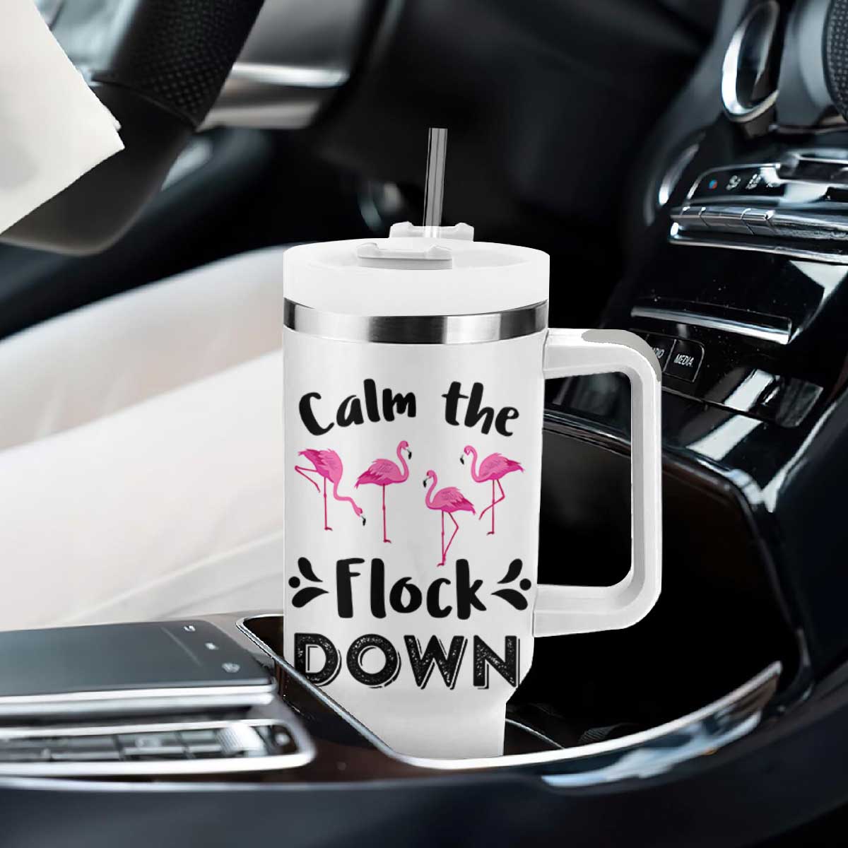 Gifts For Flamingo Lover Tumbler With Handle Cute Animal Lover Gifts For Her TB10 Print Your Wear