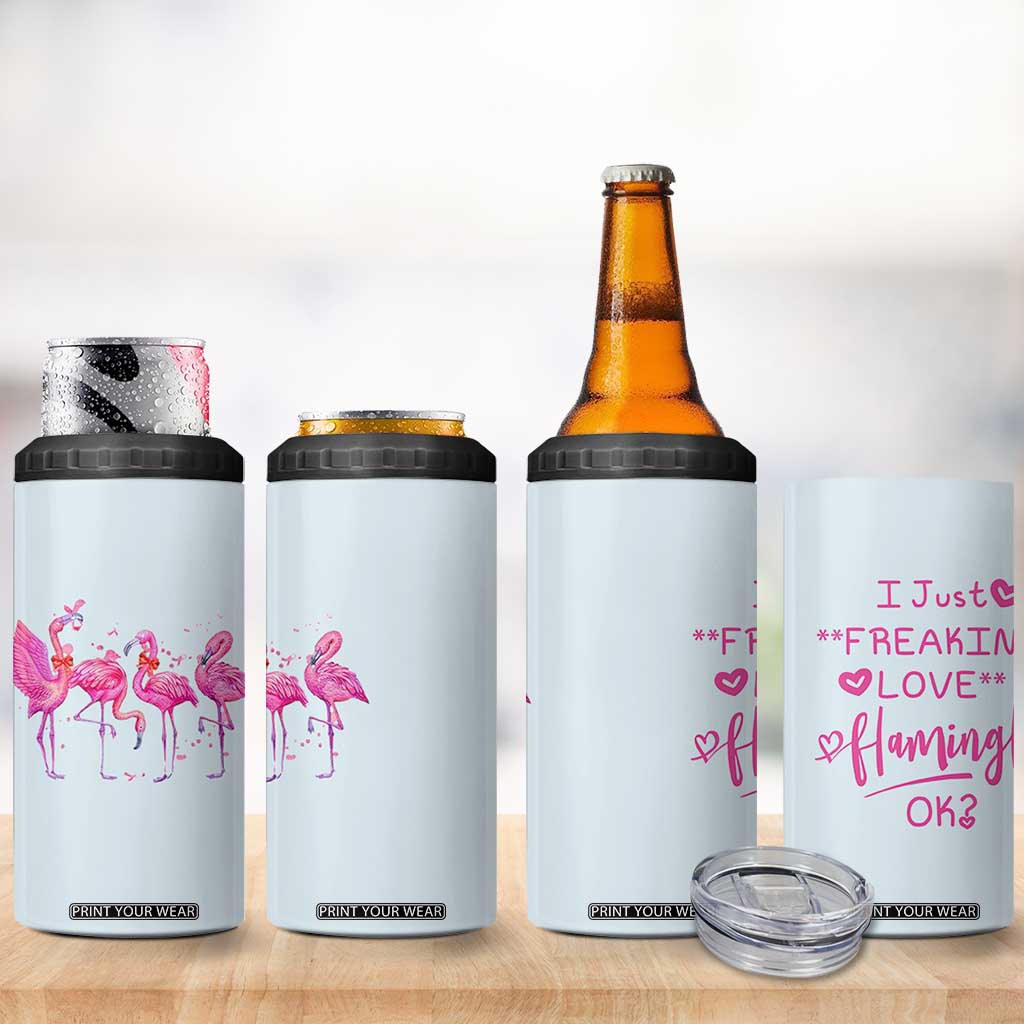Flamingo Lover Gifts 4 in 1 Can Cooler Tumbler Cute Flamingo Gifts For Women Who Loves Flamingos TB10 Print Your Wear