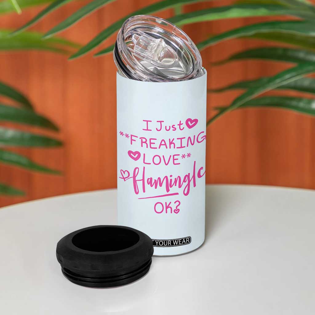Flamingo Lover Gifts 4 in 1 Can Cooler Tumbler Cute Flamingo Gifts For Women Who Loves Flamingos TB10 Print Your Wear