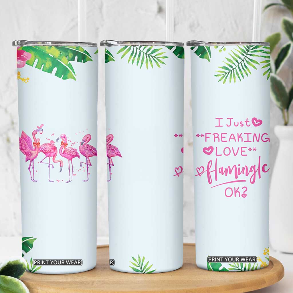 Flamingo Lover Gifts Skinny Tumbler Cute Flamingo Gifts For Women Who Loves Flamingos TB10 Print Your Wear