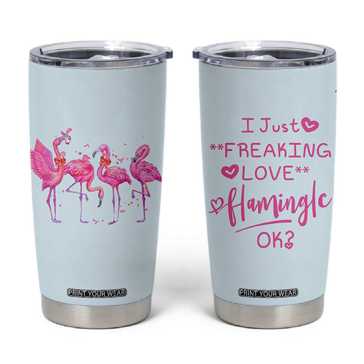 Flamingo Lover Gifts Tumbler Cup Cute Flamingo Gifts For Women Who Loves Flamingos TB10 Blue Print Your Wear