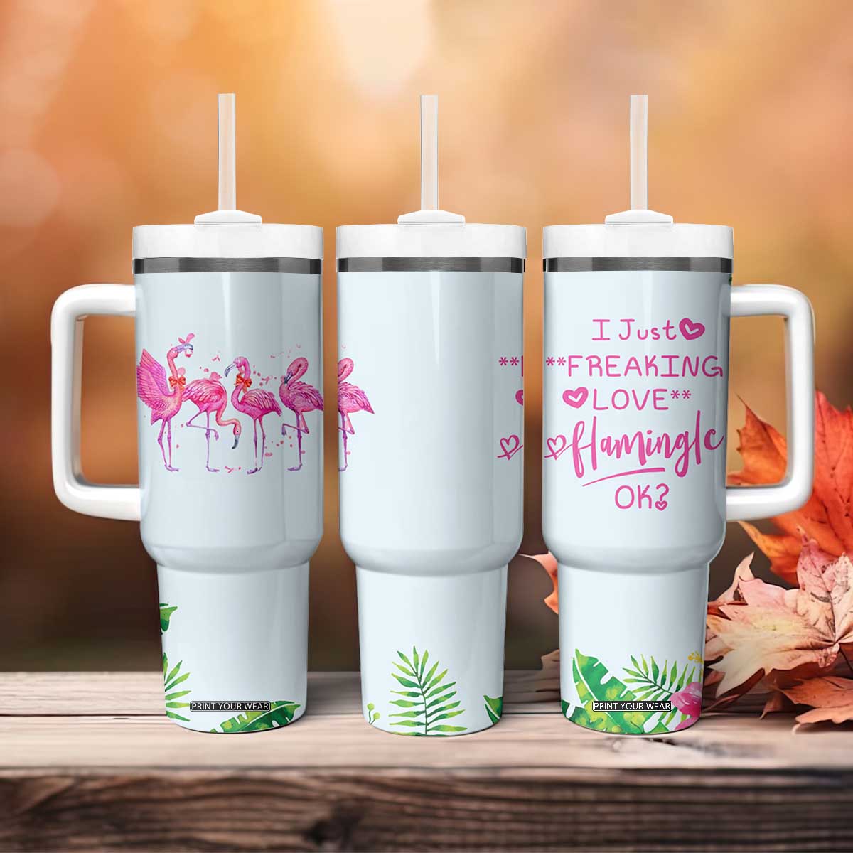 Flamingo Lover Gifts Tumbler With Handle Cute Flamingo Gifts For Women Who Loves Flamingos TB10 Print Your Wear