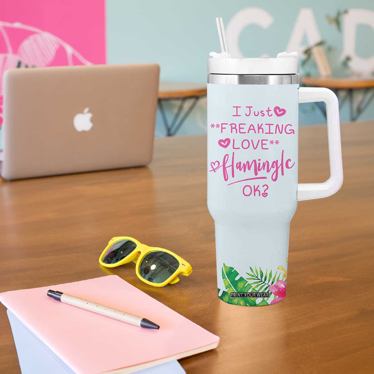 Flamingo Lover Gifts Tumbler With Handle Cute Flamingo Gifts For Women Who Loves Flamingos TB10 Print Your Wear
