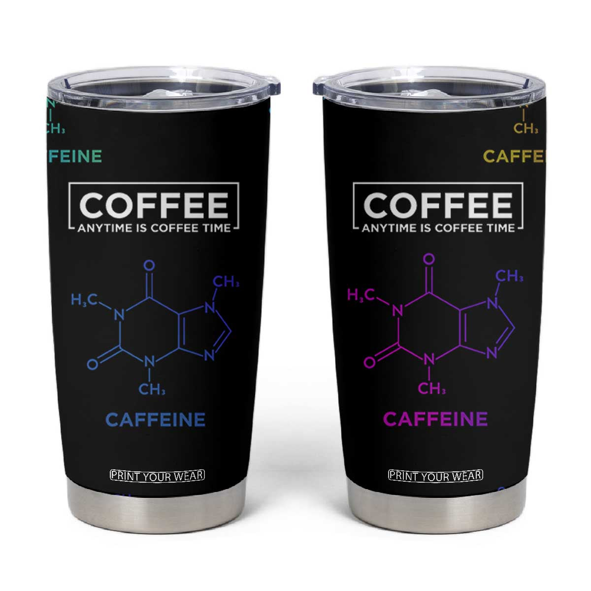 Chemistry Coffee Tumbler Cup Caffeine Science Chemistry Teacher Gift TB10 Black Print Your Wear
