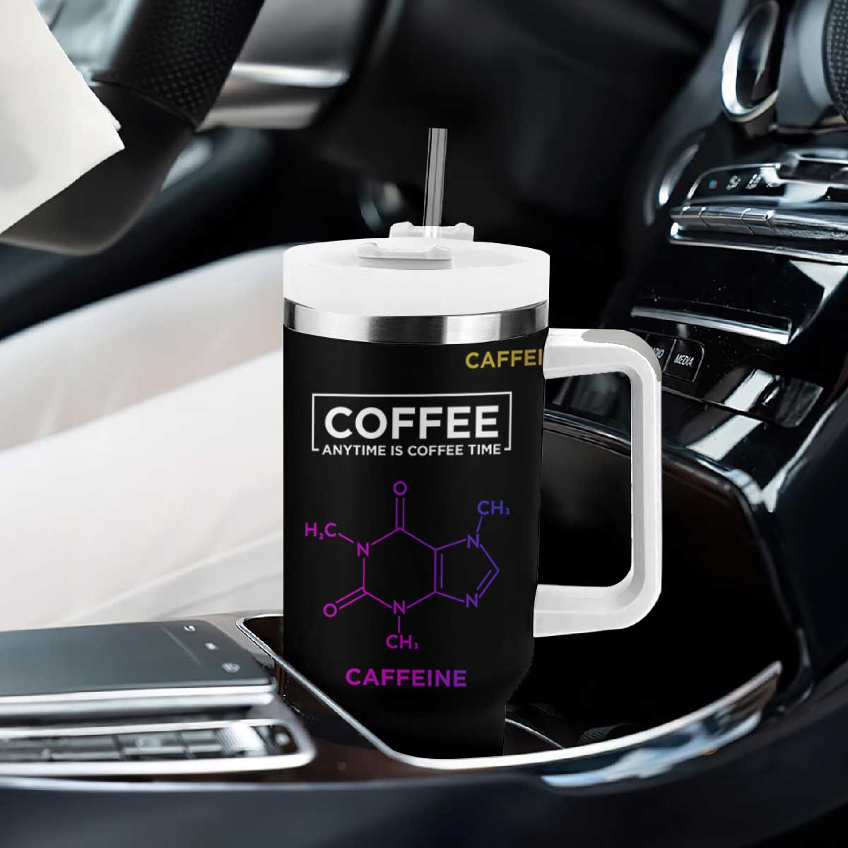 Chemistry Coffee Tumbler With Handle Caffeine Science Chemistry Teacher Gift TB10 Print Your Wear