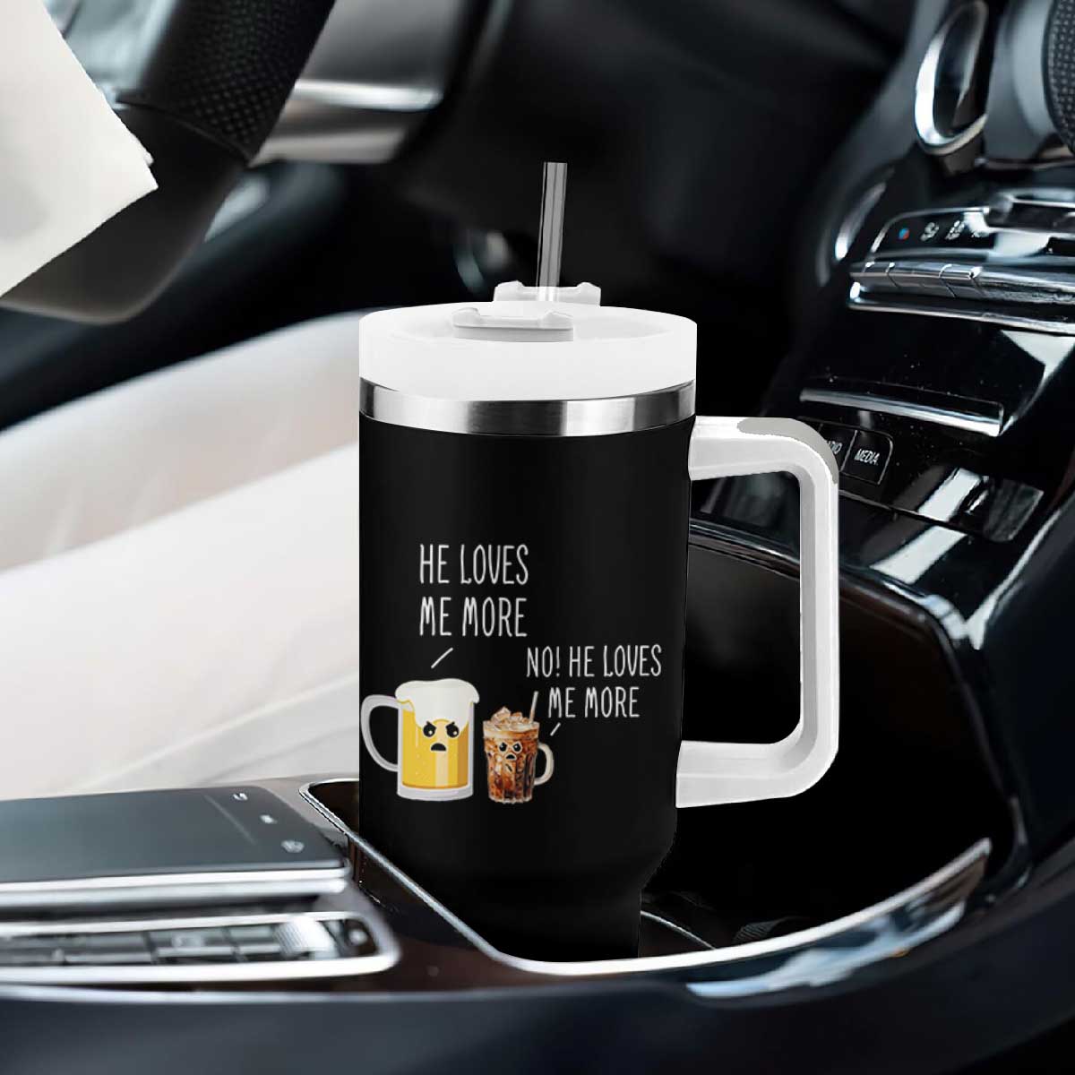 Funny Coffee Tumbler With Handle Too Early For Beer TB10 Print Your Wear