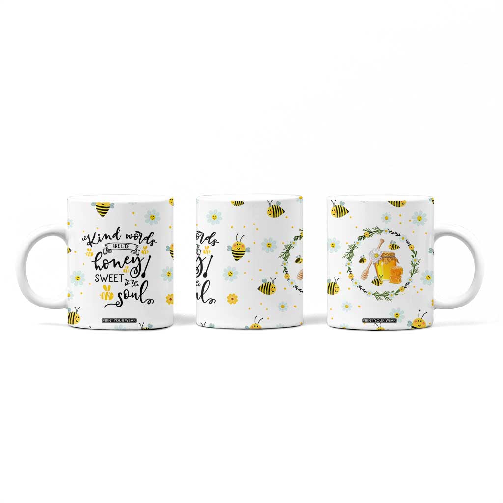 Christian Gifts For Women Coffee Mug Kind Words are Like Honey Inspirational Bible Verse TB10 Print Your Wear