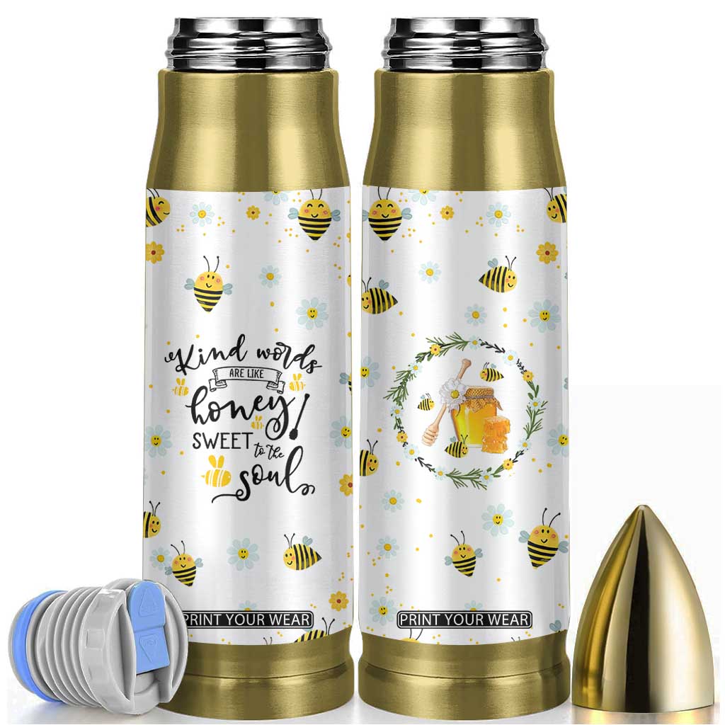 Christian Gifts For Women Bullet Tumbler Kind Words are Like Honey Inspirational Bible Verse TB10 White Print Your Wear