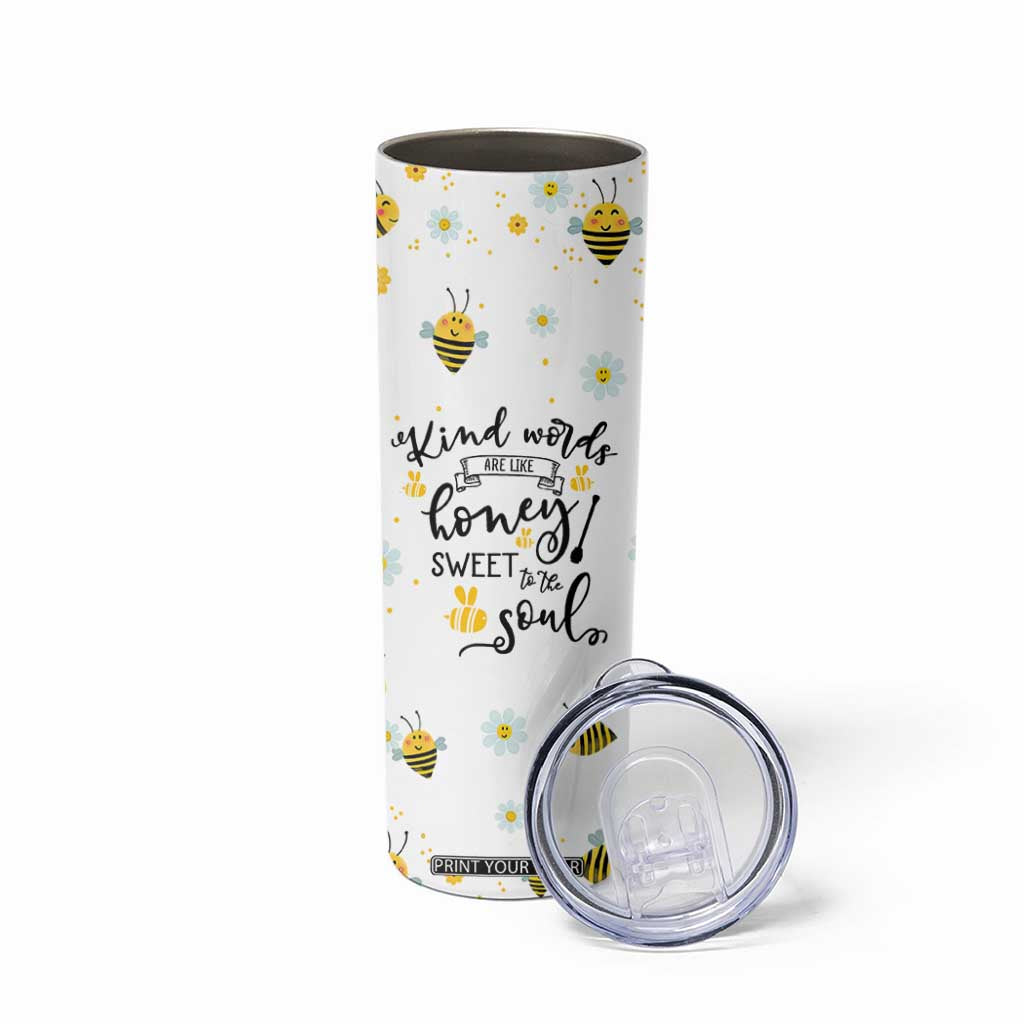 Christian Gifts For Women Skinny Tumbler Kind Words are Like Honey Inspirational Bible Verse TB10 Print Your Wear