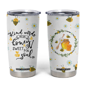 Christian Gifts For Women Tumbler Cup Kind Words are Like Honey Inspirational Bible Verse TB10 White Print Your Wear