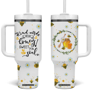 Christian Gifts For Women Tumbler With Handle Kind Words are Like Honey Inspirational Bible Verse TB10 One Size: 40 oz White Print Your Wear