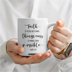 Christian Gifts for Women Faith Coffee Mug Encouragement Inspirational Flower Mothers Day Bible Gift TB10 Print Your Wear