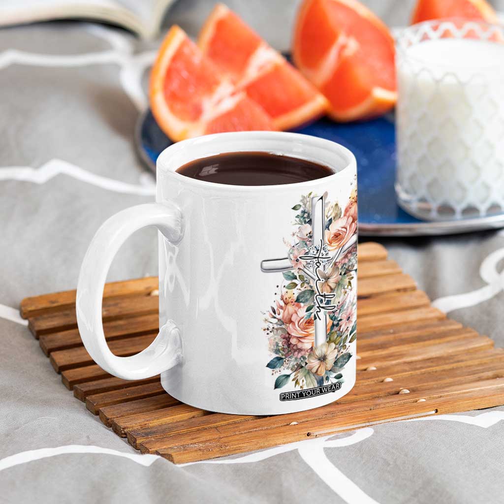 Christian Gifts for Women Faith Coffee Mug Encouragement Inspirational Flower Mothers Day Bible Gift TB10 Print Your Wear