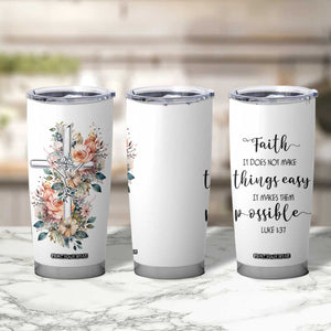 Christian Gifts for Women Faith Tumbler Cup Encouragement Inspirational Flower Mothers Day Bible Gift TB10 Print Your Wear