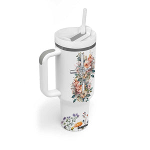 Christian Gifts for Women Faith Tumbler With Handle Encouragement Inspirational Flower Mothers Day Bible Gift TB10 Print Your Wear