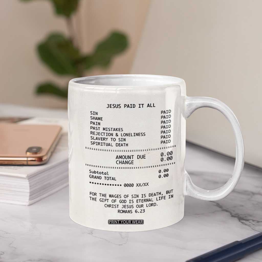 Christian Inspirational Coffee Mug Bible Verses Christian Gift Jesus Paid It All