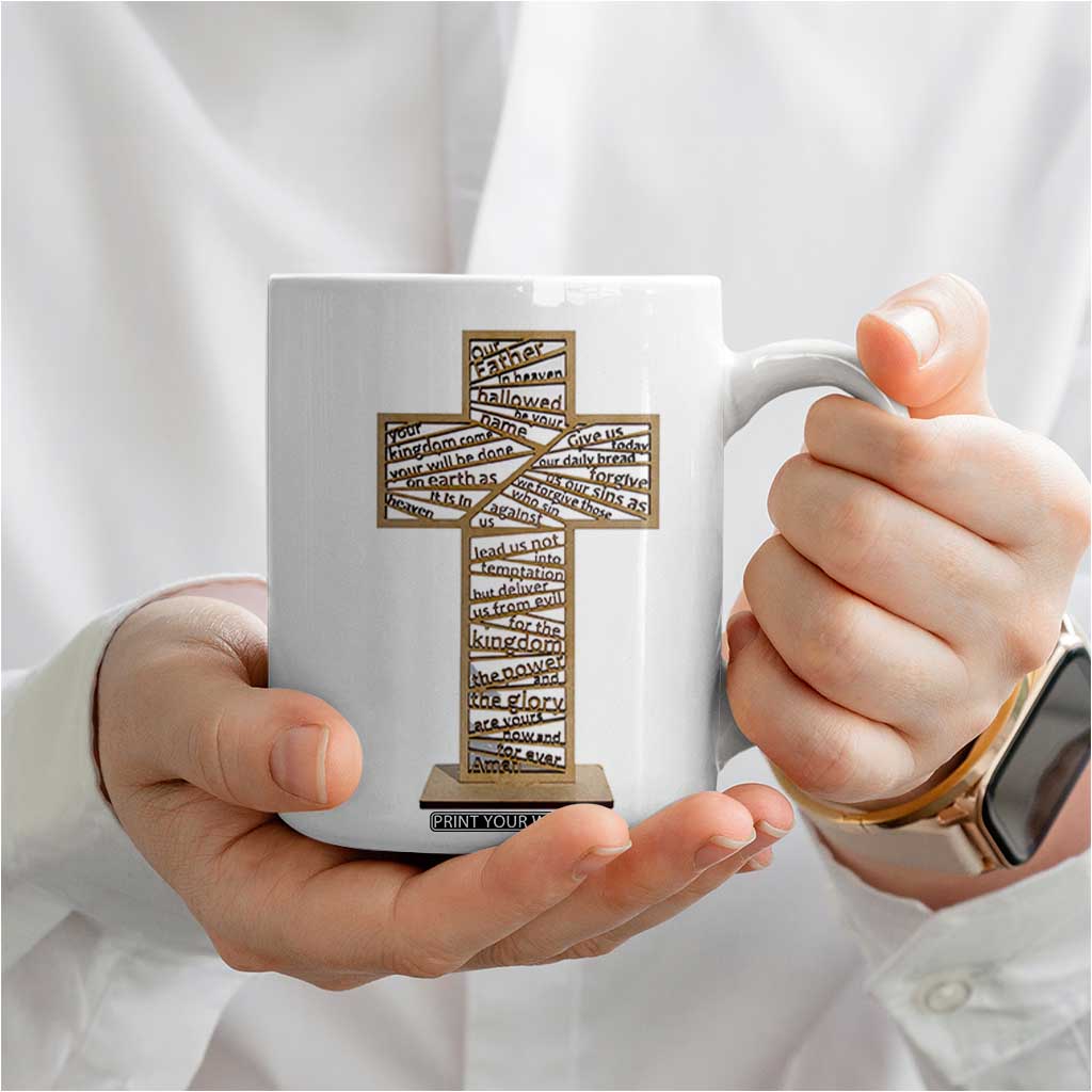 Christian Inspirational Coffee Mug The Lords Prayer Bible Verses Christian Gift TB10 Print Your Wear