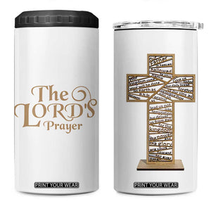 Christian Inspirational 4 in 1 Can Cooler Tumbler The Lords Prayer Bible Verses Christian Gift TB10 One Size: 16 oz White Print Your Wear