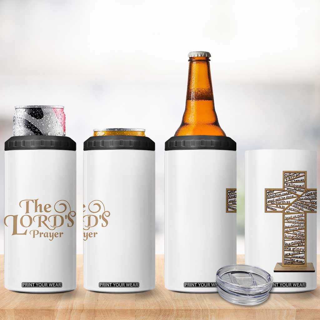 Christian Inspirational 4 in 1 Can Cooler Tumbler The Lords Prayer Bible Verses Christian Gift TB10 Print Your Wear