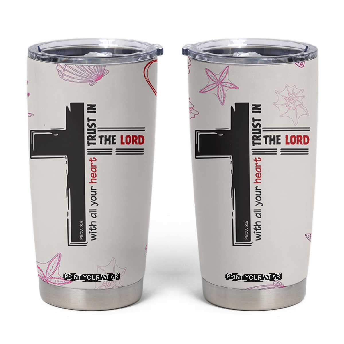 Christian Gifts For Women Tumbler Cup Trust In The Lord Encouraging Bible Verse Inspirational Gift TB10 Beige Print Your Wear