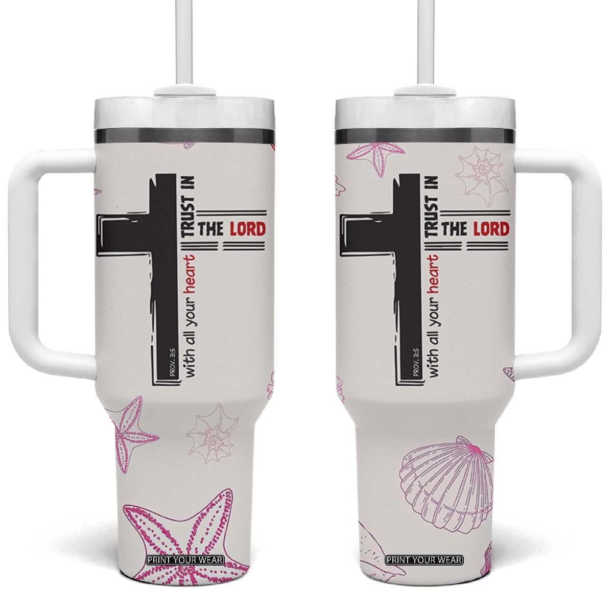 Christian Gifts For Women Tumbler With Handle Trust In The Lord Encouraging Bible Verse Inspirational Gift TB10 One Size: 40 oz Beige Print Your Wear