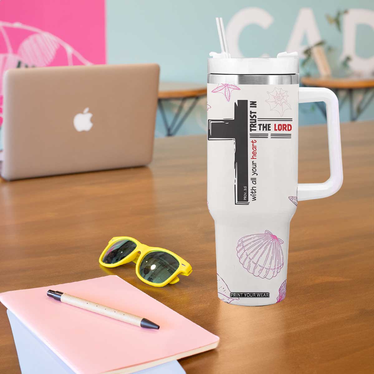 Christian Gifts For Women Tumbler With Handle Trust In The Lord Encouraging Bible Verse Inspirational Gift TB10 Print Your Wear