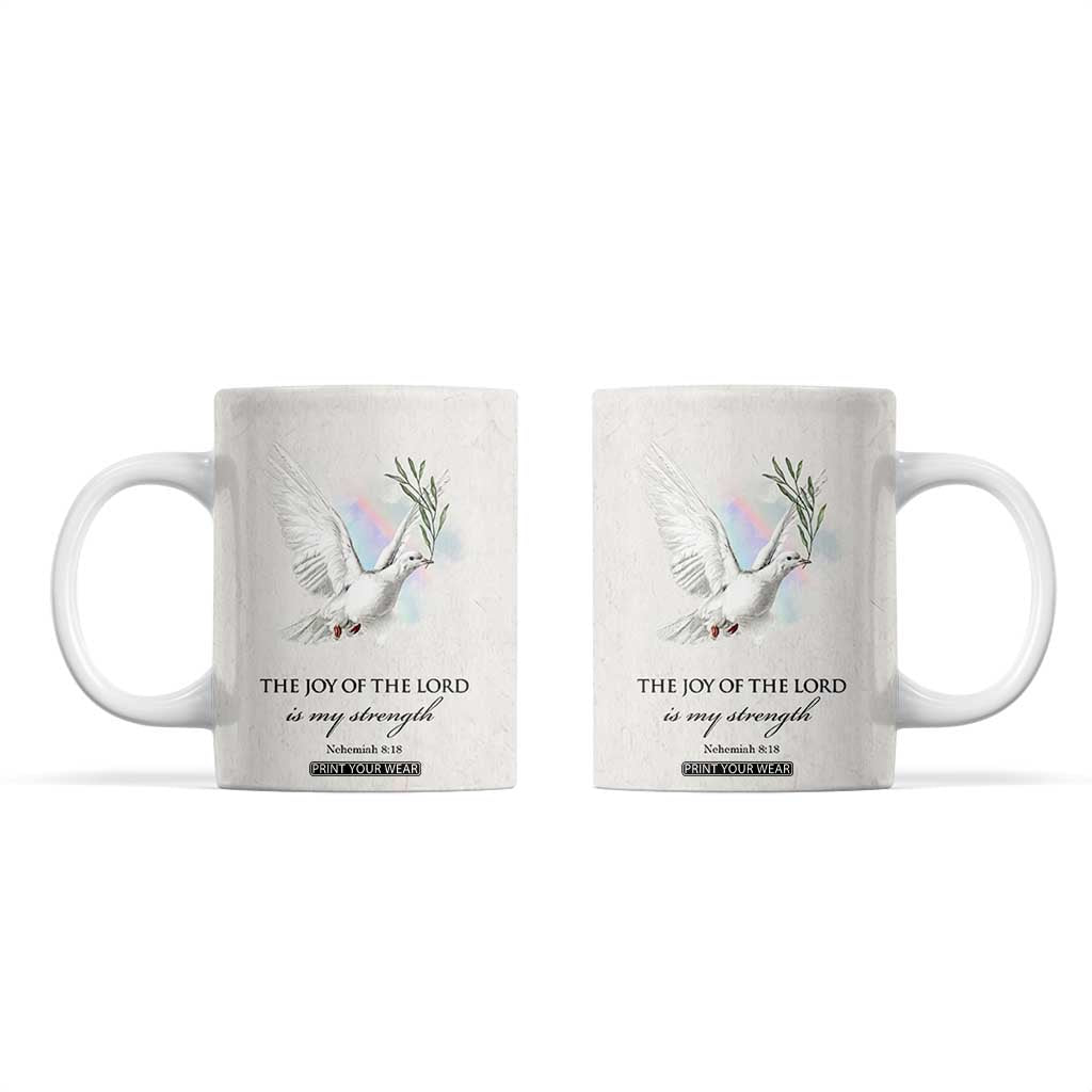 Christian Gifts Coffee Mug Joy Of The Lord Is My Strength Bible Verses Inspirational Gift TB10 Beige Print Your Wear