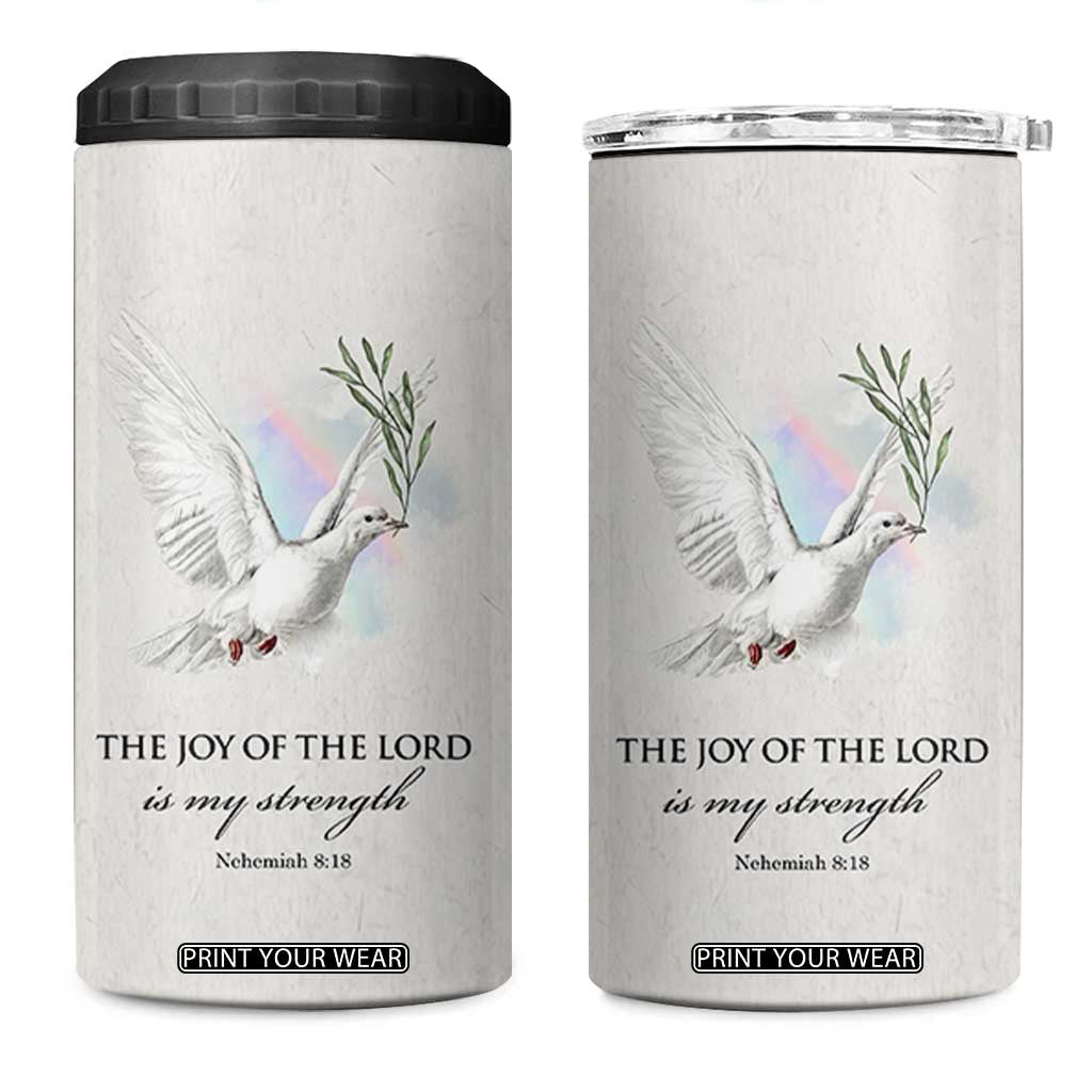 Christian Gifts 4 in 1 Can Cooler Tumbler Joy Of The Lord Is My Strength Bible Verses Inspirational Gift TB10 One Size: 16 oz Beige Print Your Wear