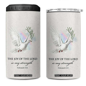 Christian Gifts 4 in 1 Can Cooler Tumbler Joy Of The Lord Is My Strength Bible Verses Inspirational Gift TB10 One Size: 16 oz Beige Print Your Wear