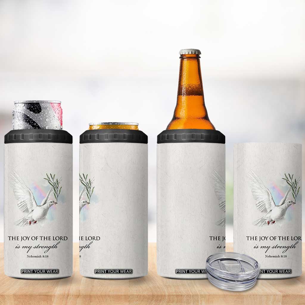 Christian Gifts 4 in 1 Can Cooler Tumbler Joy Of The Lord Is My Strength Bible Verses Inspirational Gift TB10 Print Your Wear